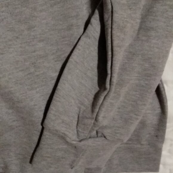 "Boy Mama" Women's size M.  Gray With Small Zip.  Lightweight Sweatshirt.  Long - Picture 7 of 8